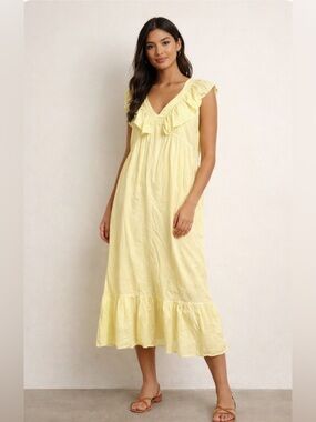 Stark X Pale Yellow Maxi Dress size Large